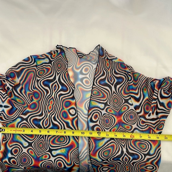 Shein / Longline Kimono / Geometric Patterned / Colorful - Picture 8 of 12